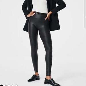 SPANX Black Faux Leather Leggings